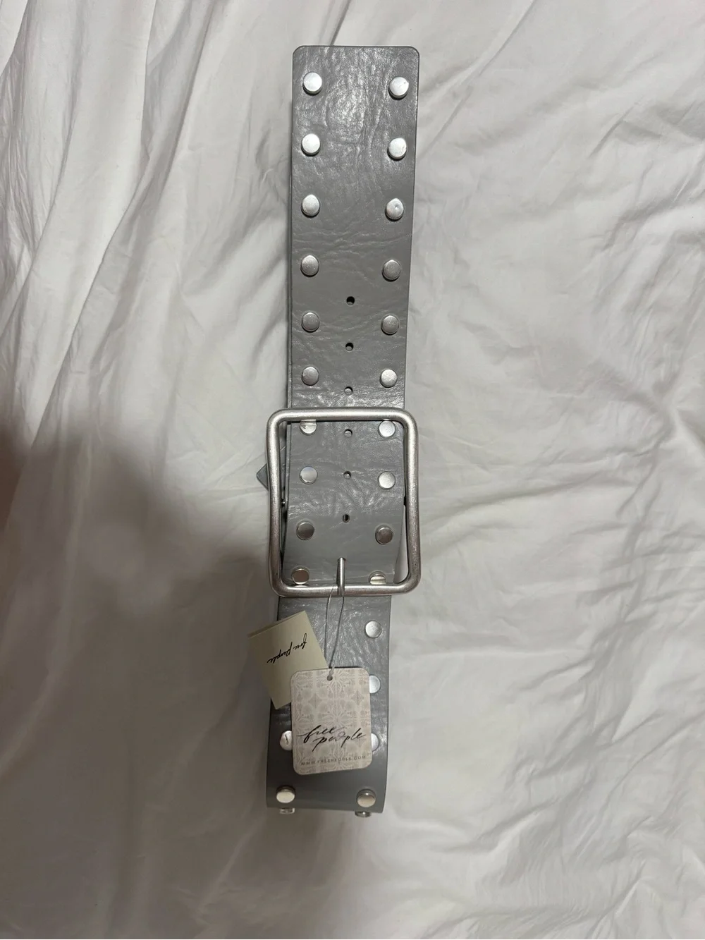 Free People Laurel Hex grey studded belt
